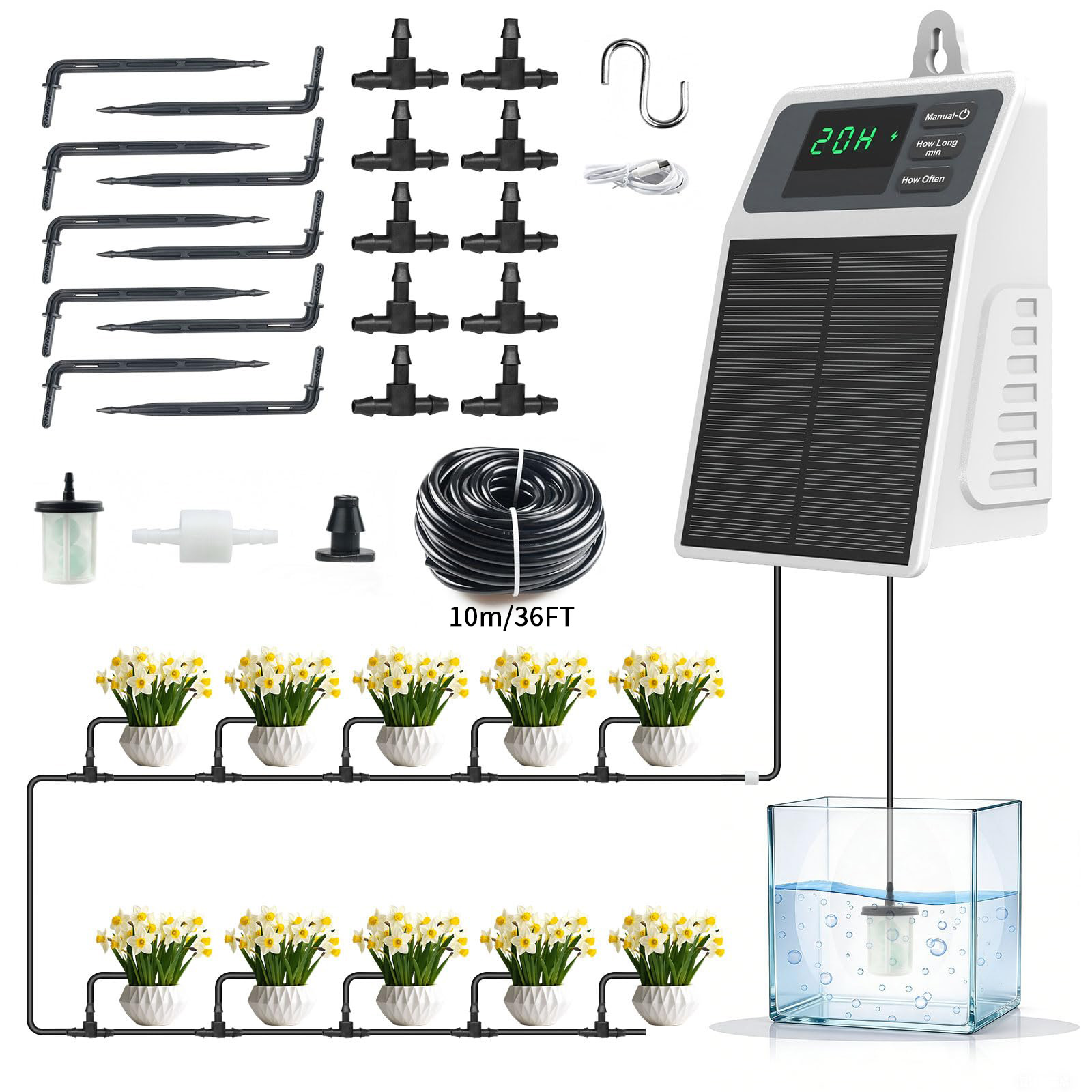 Upgraded Solar Drip Irrigation - Plant Parent Kit recension och pris